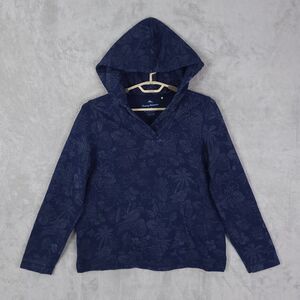 Tommy Bahama Indi Floral Sweatsuit Indigo Pullover Jacket Large & Jogger Small